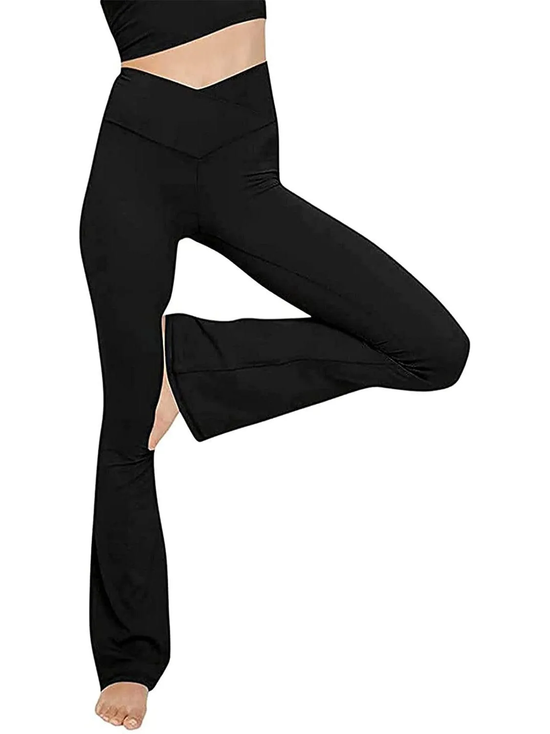 V Waist Stretch Bootcut Pants