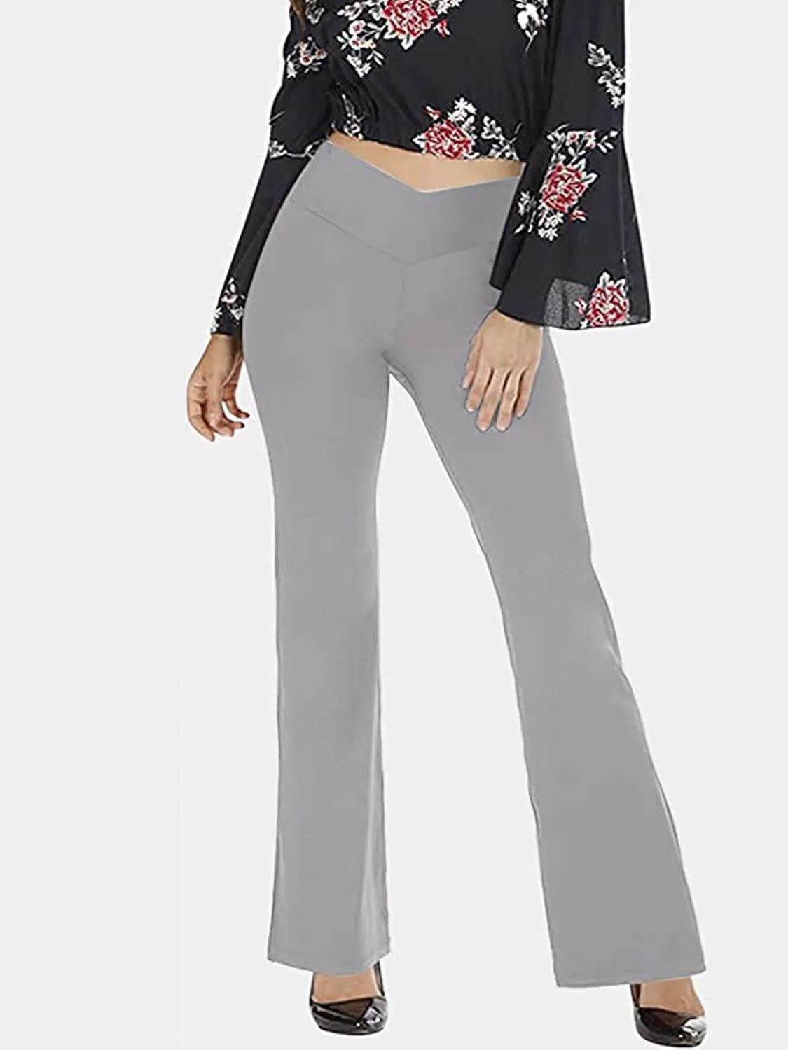 V Waist Stretch Bootcut Pants