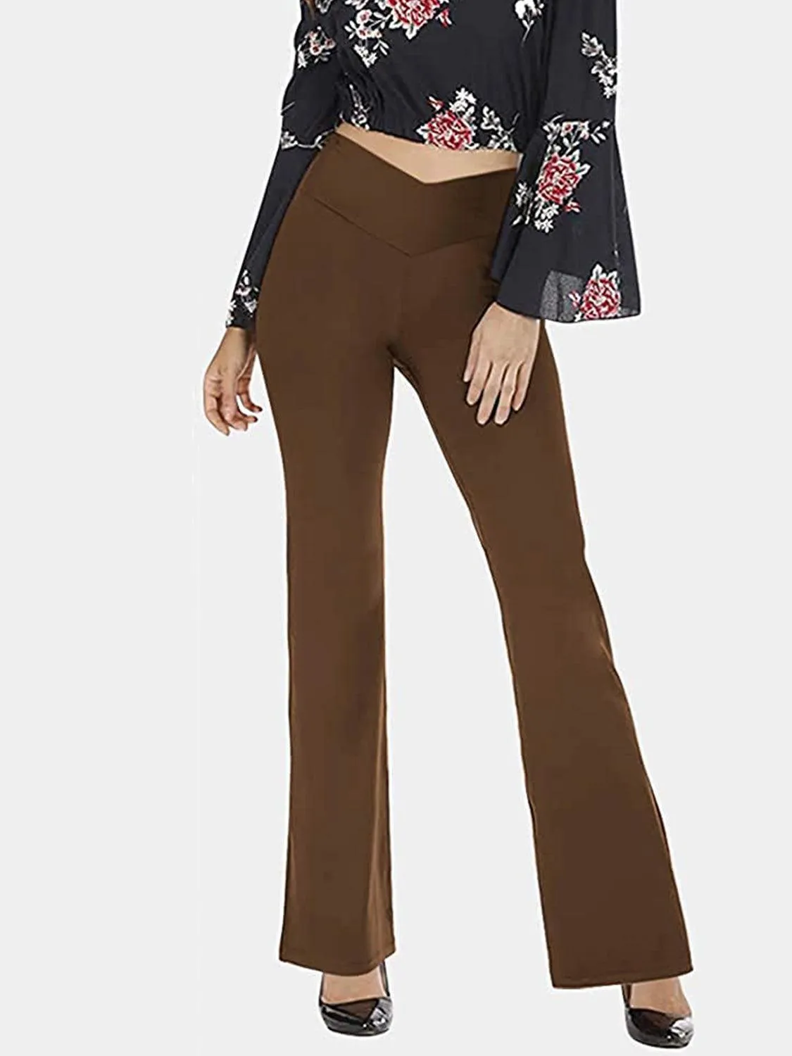 V Waist Stretch Bootcut Pants