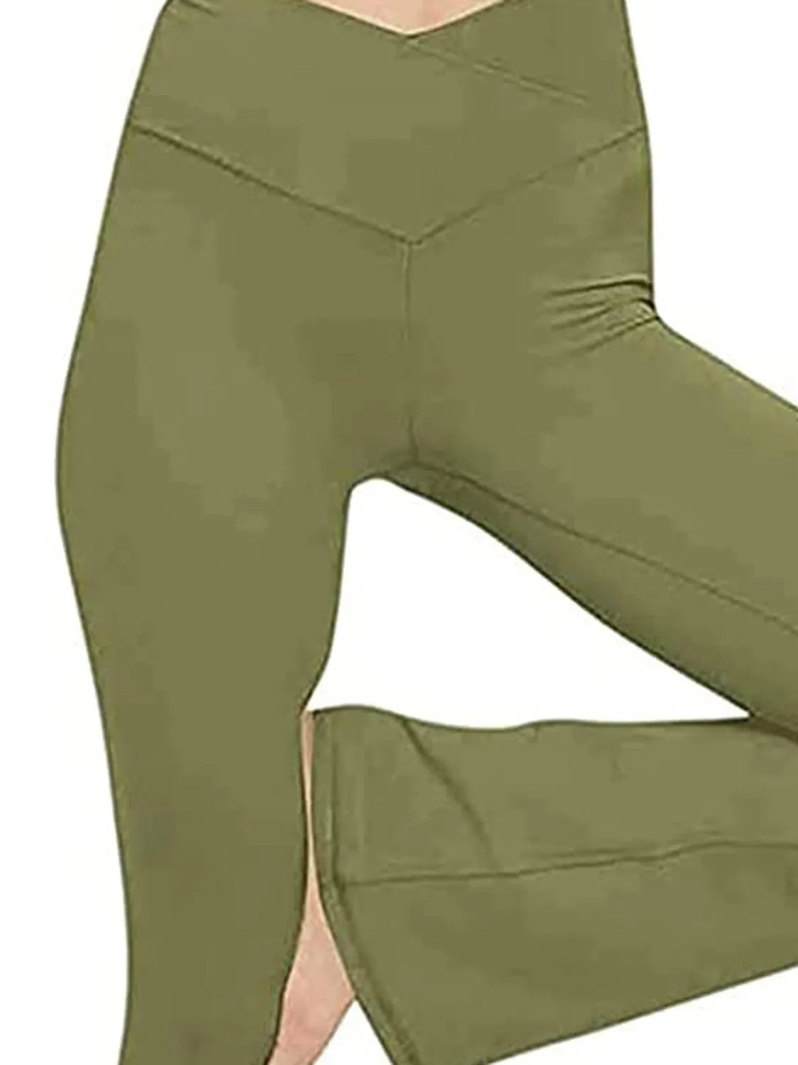 V Waist Stretch Bootcut Pants