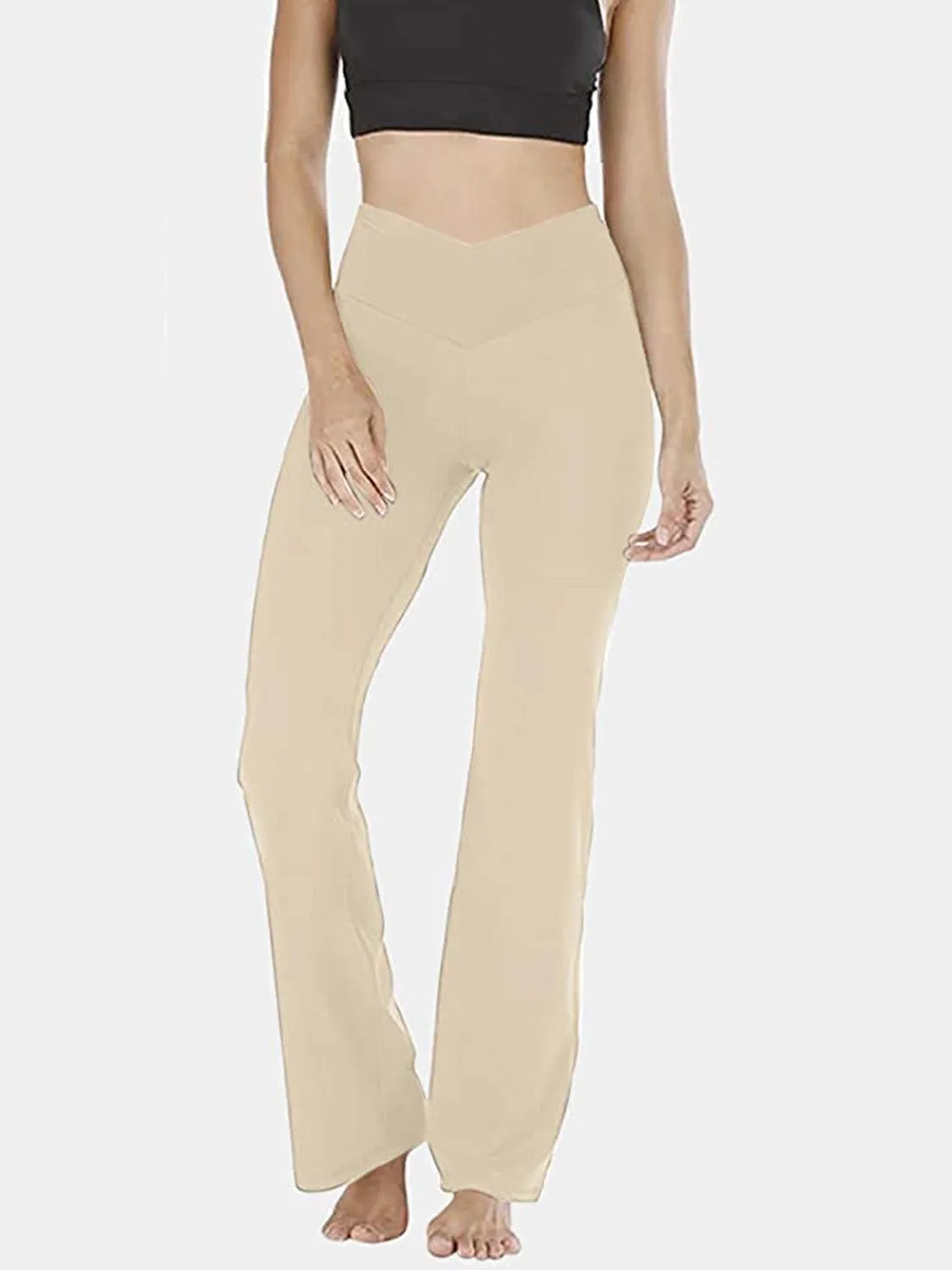 V Waist Stretch Bootcut Pants