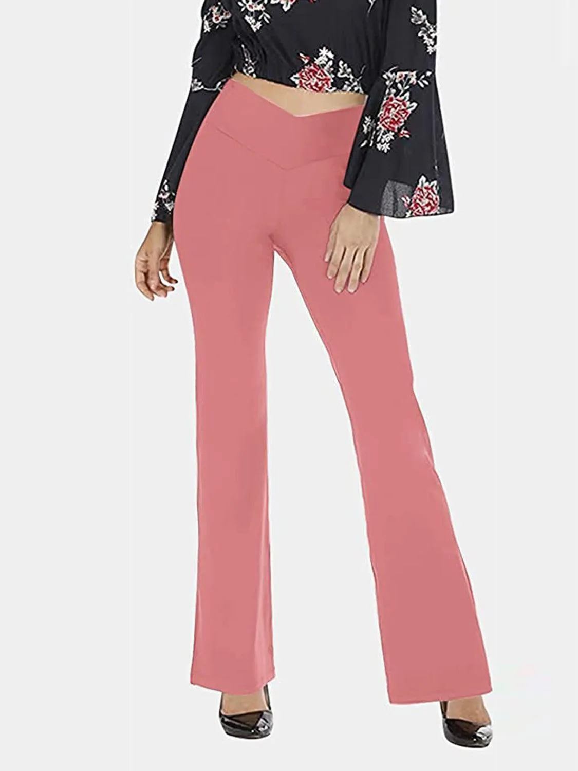 V Waist Stretch Bootcut Pants