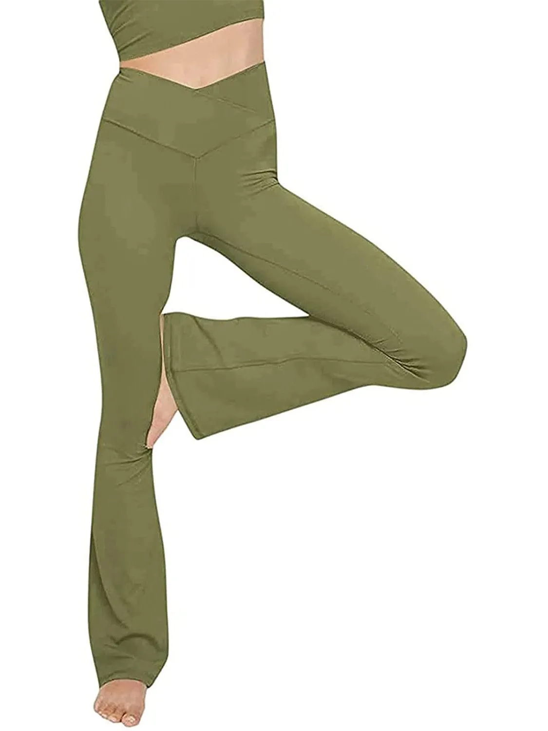 V Waist Stretch Bootcut Pants