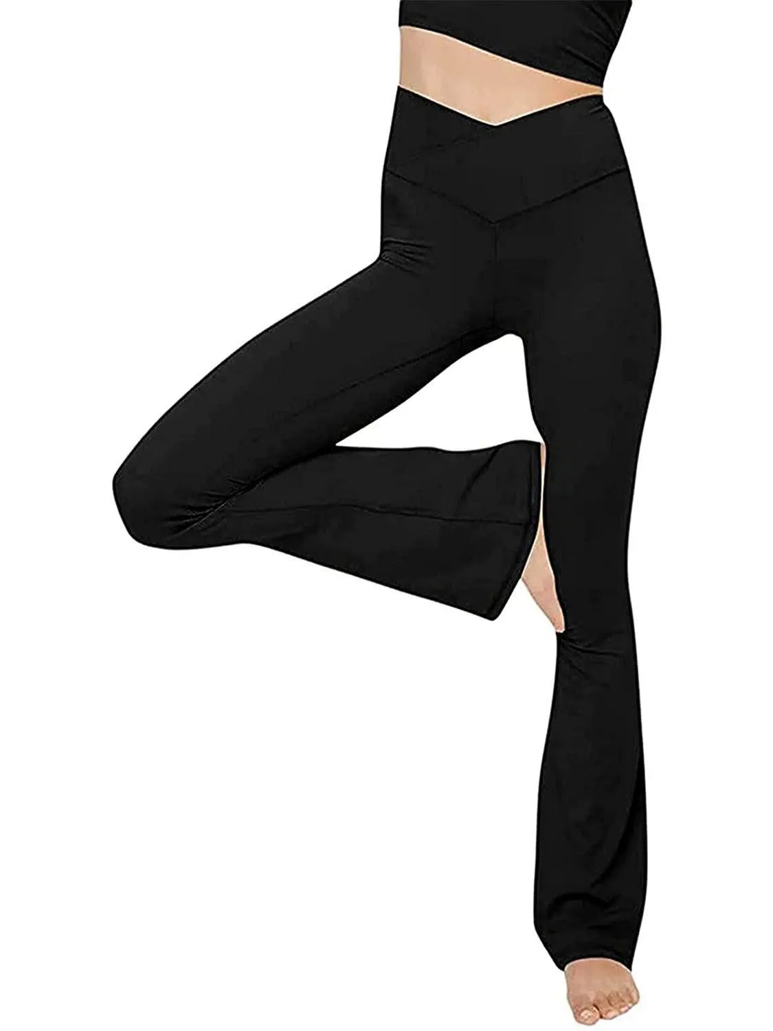 V Waist Stretch Bootcut Pants