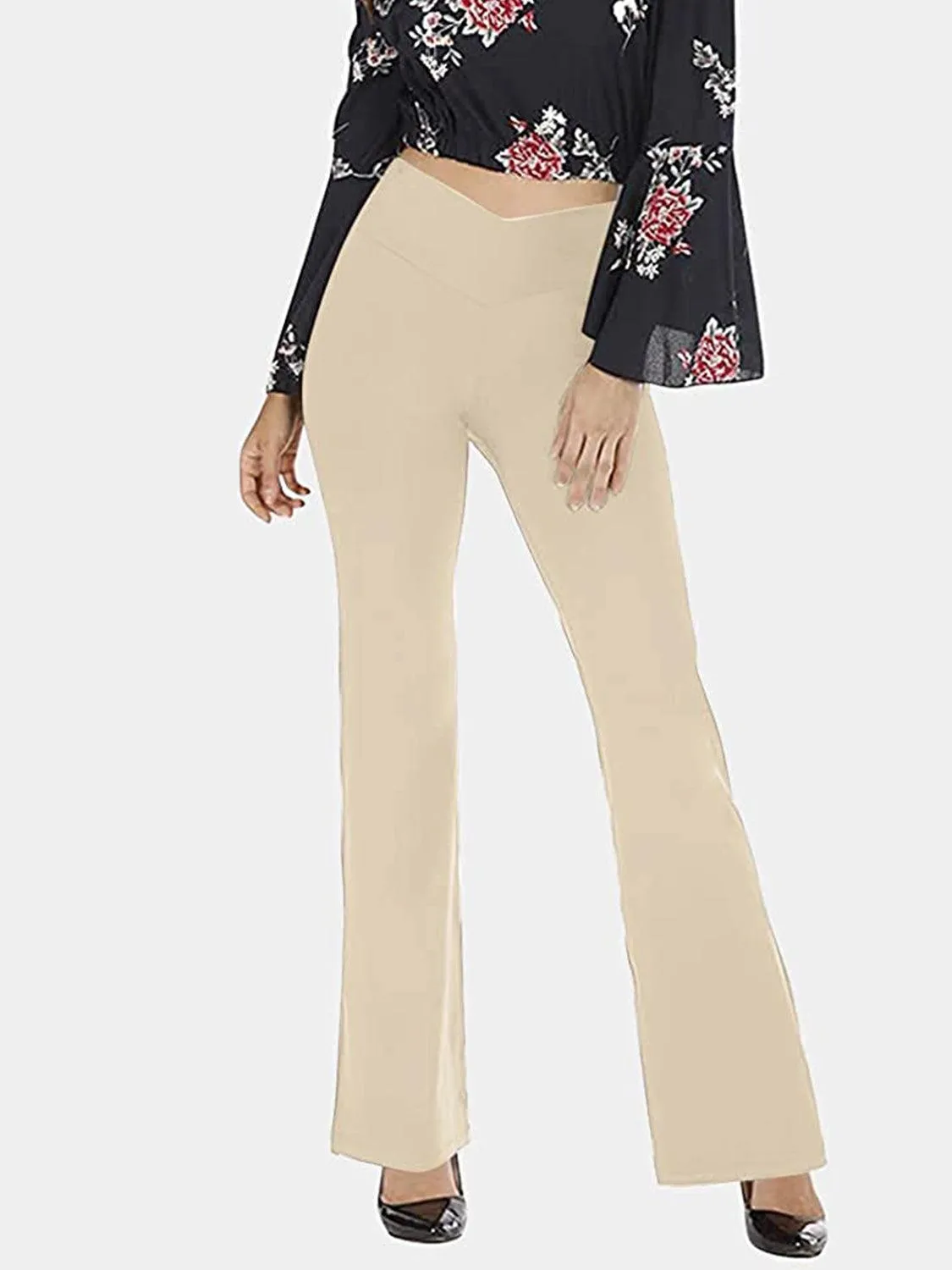 V Waist Stretch Bootcut Pants
