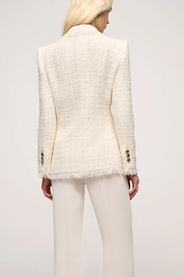 VISALBA CREAM WOVEN JACKET