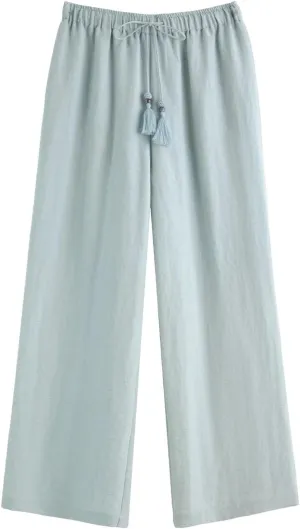 Women's Summer Plus-Size Linen-Like Pants Relaxed Fit & Breathable Tencel Blend with Elegance