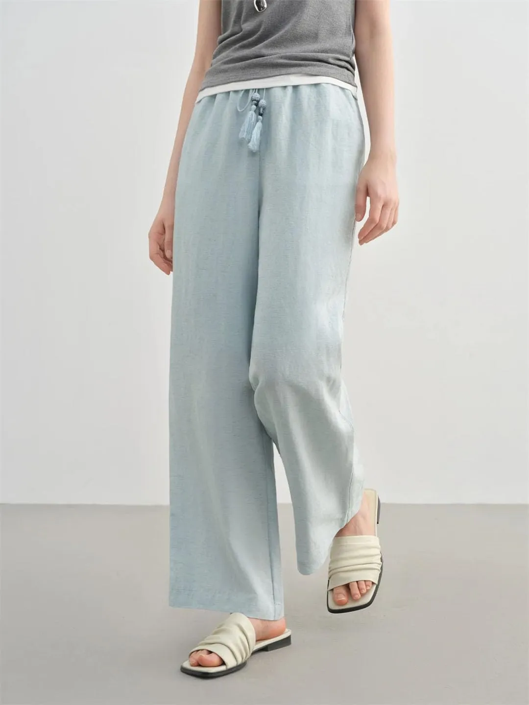 Women's Summer Plus-Size Linen-Like Pants Relaxed Fit & Breathable Tencel Blend with Elegance